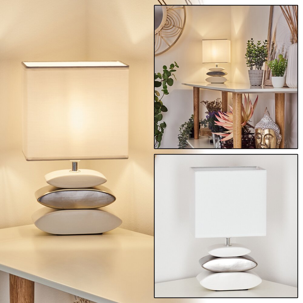 Lampe de table Berghamn Argenté, Blanc, 1 lumière main product photo