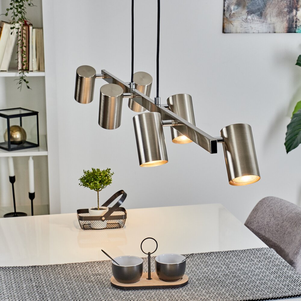 Suspension Zuoz Nickel mat, 6 lumières main product photo