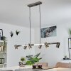 Suspension Zuoz Nickel mat, 6 lumières