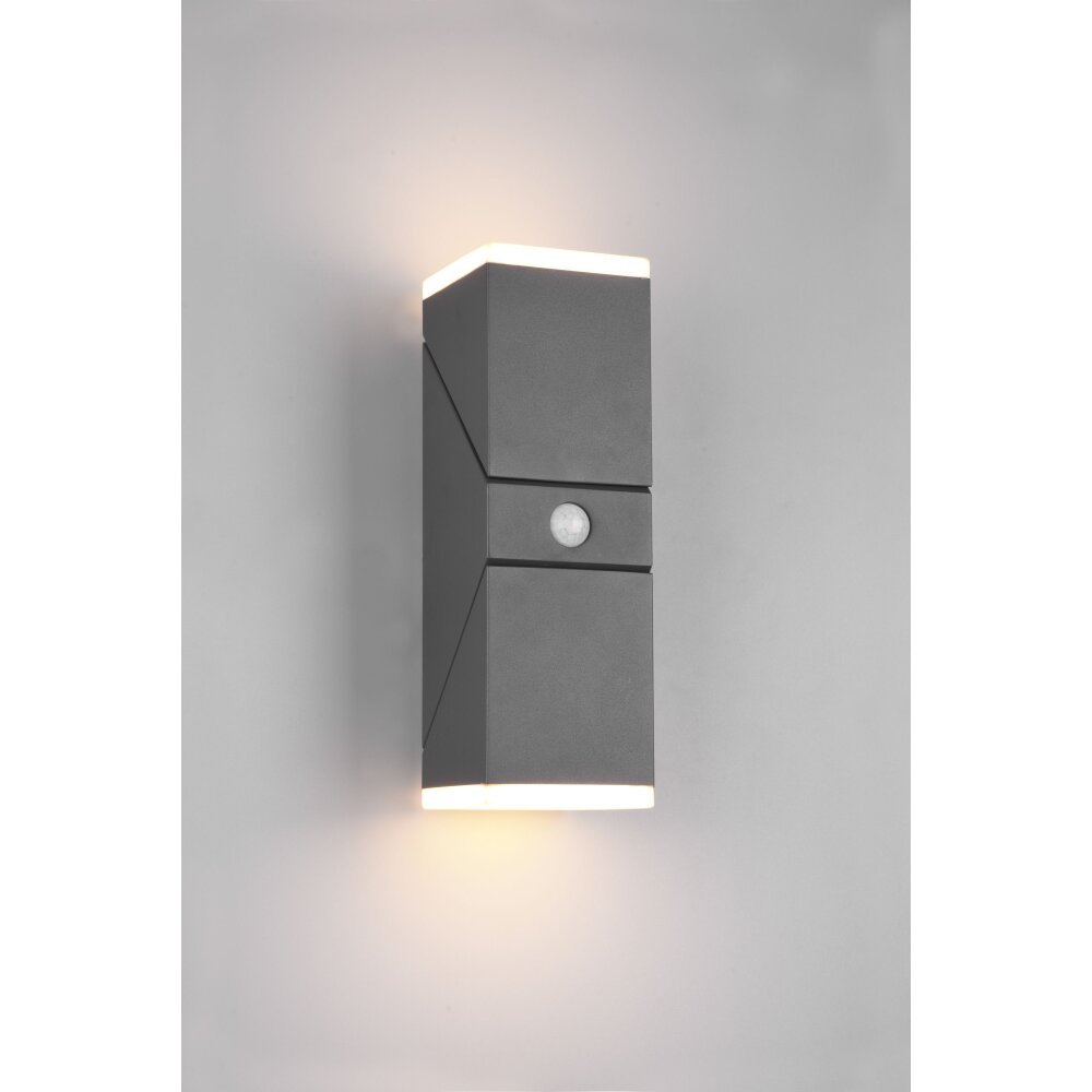 Applique murale d'extérieur Trio Avon LED Anthracite, 2 lumières, Détecteur de mouvement main product photo