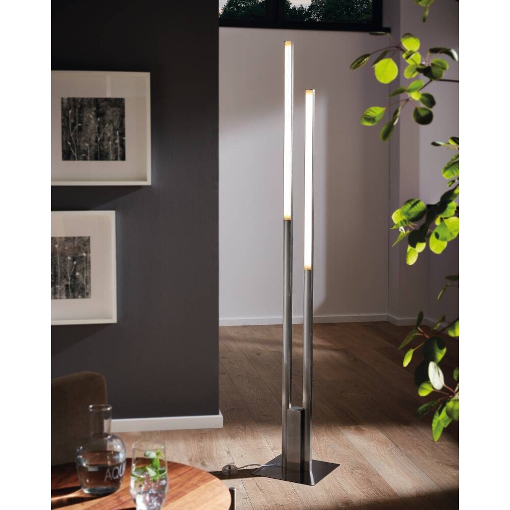 Lampadaire Eglo FRAIOLI-Z LED Nickel mat, 2 lumières, Changeur de couleurs main product photo
