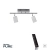 Plafonnier Paul Neuhaus PURE-MIRA LED Aluminium, 2 lumières, Télécommandes