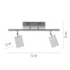 Plafonnier Paul Neuhaus PURE-MIRA LED Aluminium, 2 lumières, Télécommandes