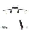 Plafonnier Paul Neuhaus PURE-MIRA LED Noir, 4 lumières, Télécommandes