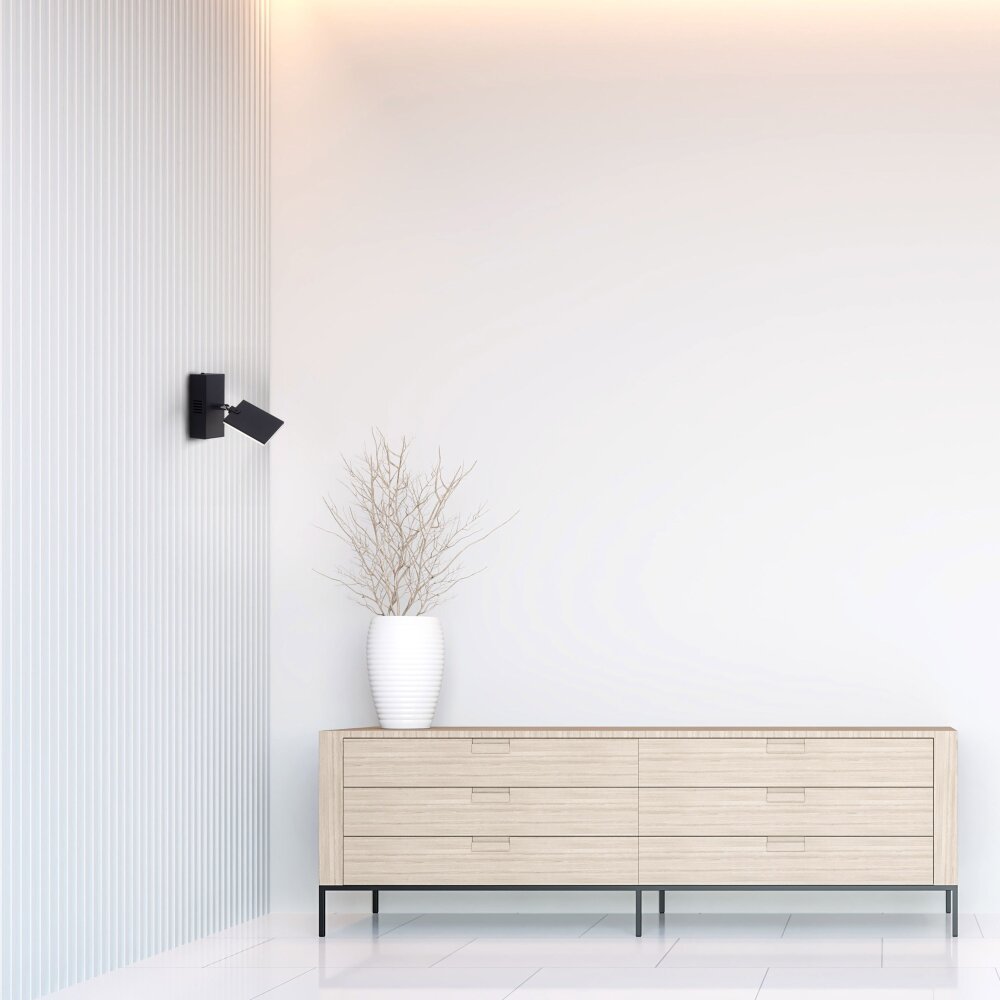 Applique murale Paul Neuhaus PURE-MIRA LED Noir, 2 lumières, Télécommandes main product photo