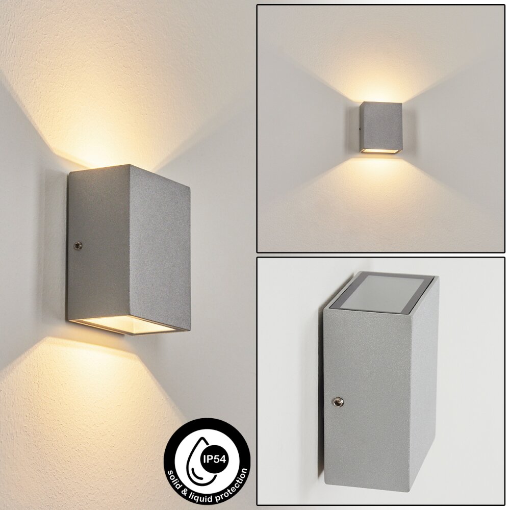 Applique murale d'extérieur Casmilo LED Argenté, 2 lumières main product photo
