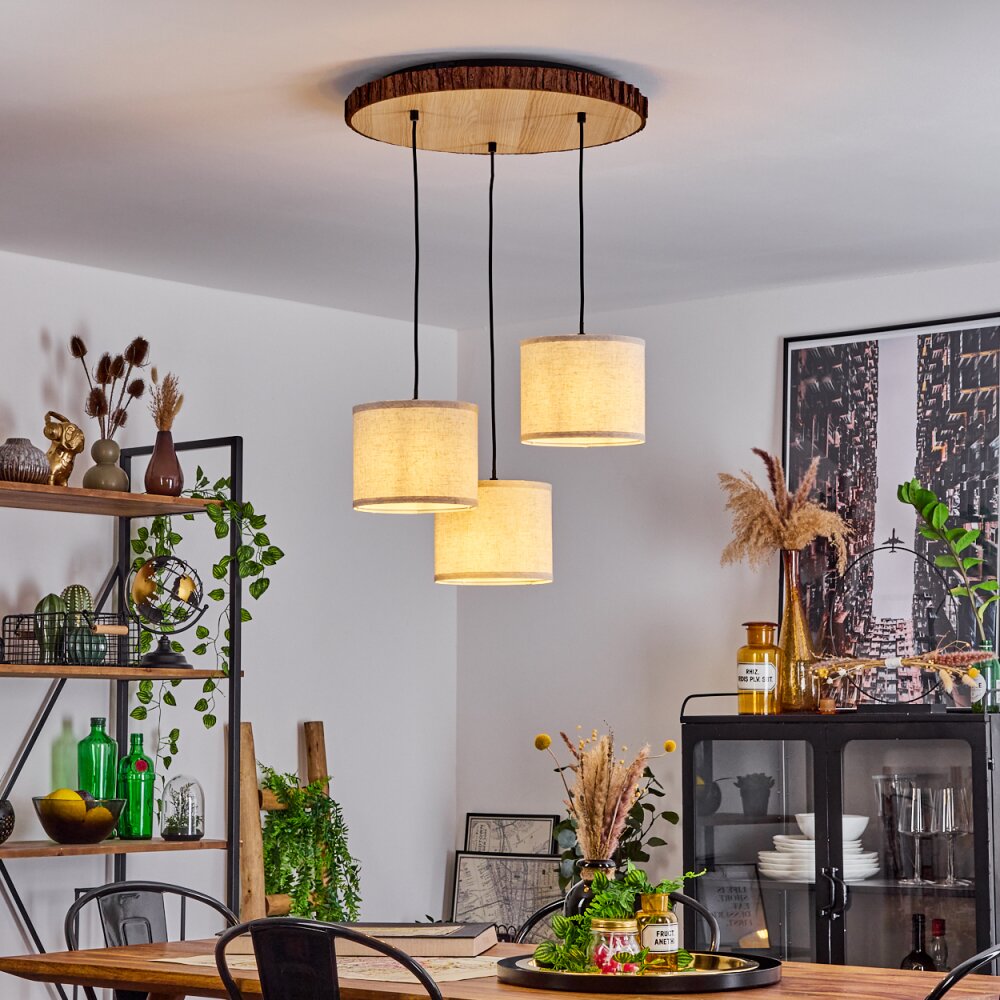 Suspension Perdigueira Écru, Noir, 3 lumières main product photo