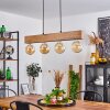 Suspension Heimola Brun, Couleur bois, Noir, 4 lumières