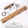 Suspension Heimola Brun, Couleur bois, Noir, 4 lumières
