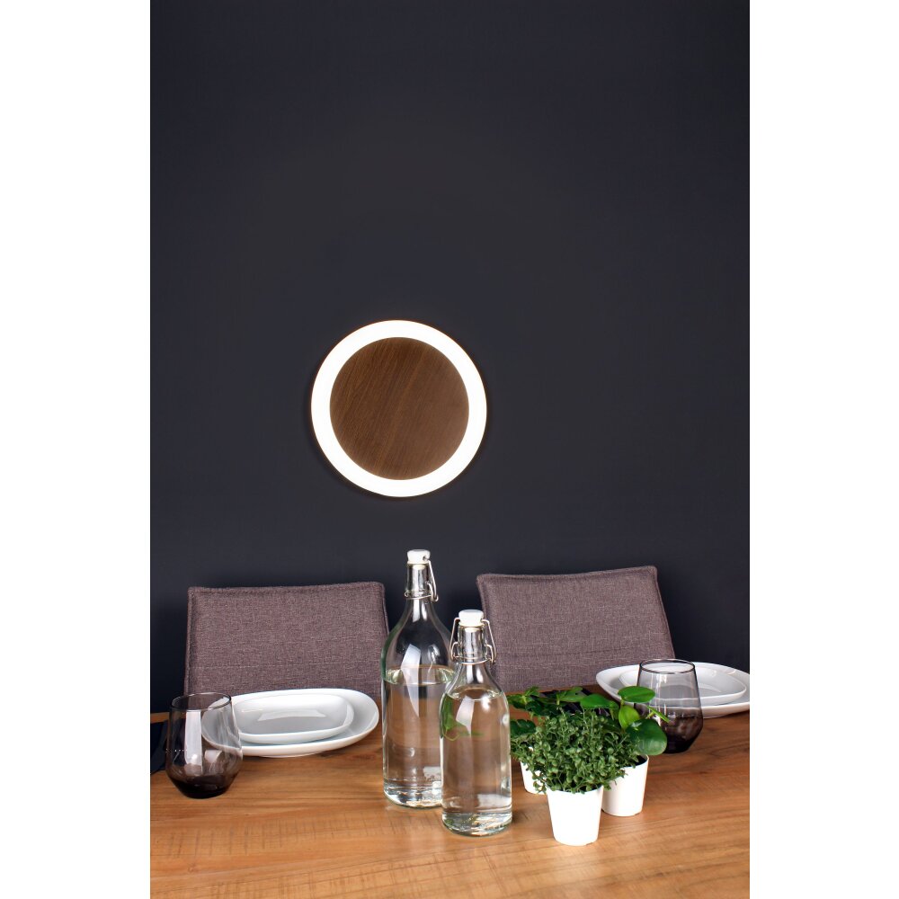 Applique murale Luce Design MOON LED Brun, Couleur bois, Noir, 1 lumière main product photo