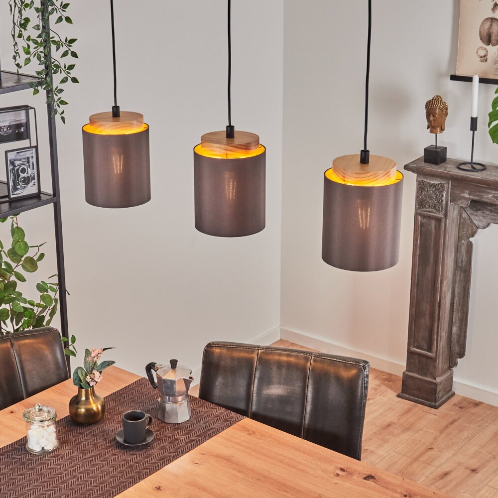 Suspension Chiuvi Écru, Noir, 3 lumières main product photo