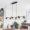 Suspension  Zuoz Laiton, Noir, 6 lumières