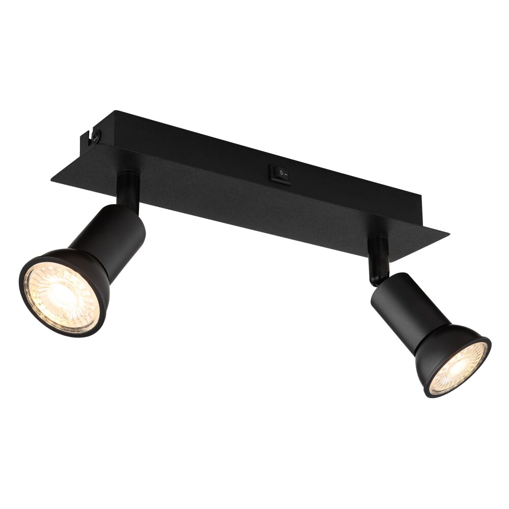 Applique murale Globo DREW Noir, 2 lumières main product photo