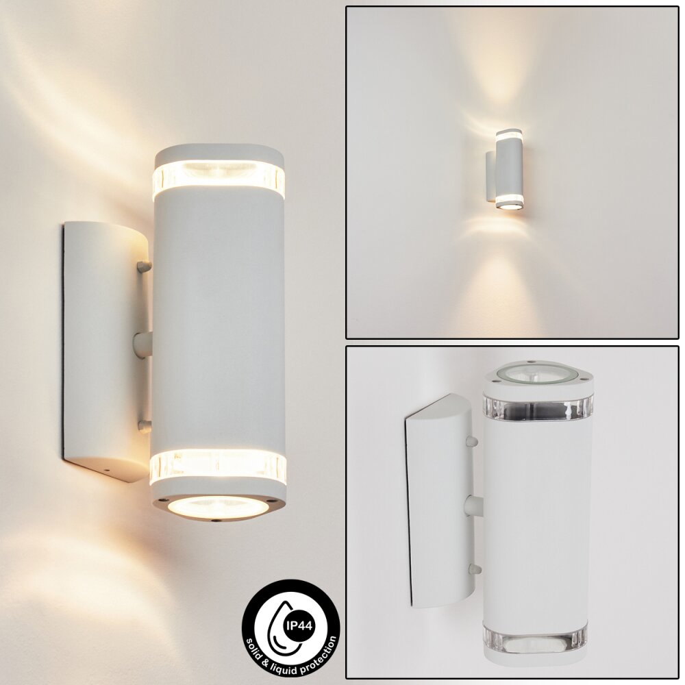 Applique murale d'extérieur Amyton Blanc, 2 lumières main product photo