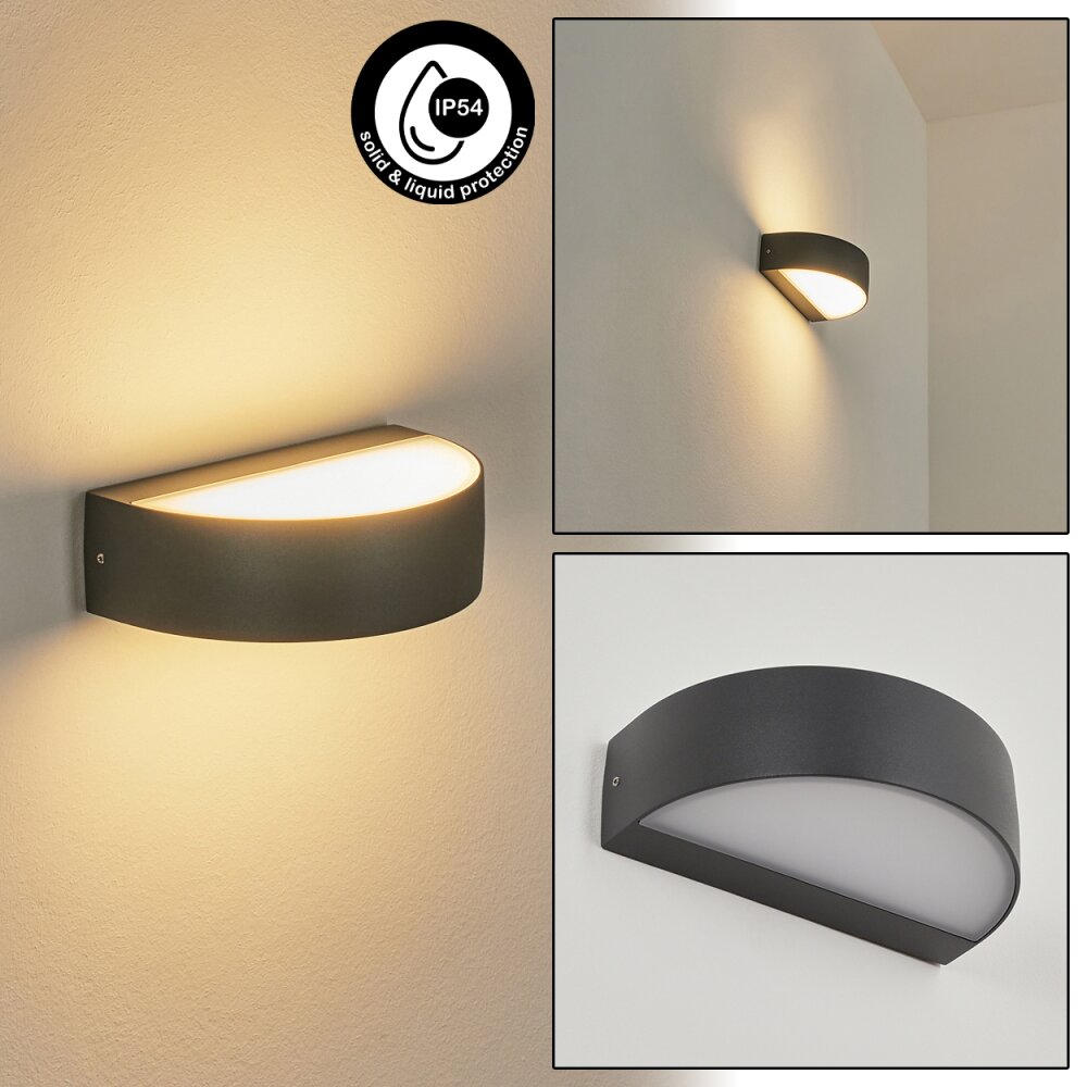 Applique murale d'extérieur Fletcher LED Anthracite, 2 lumières main product photo
