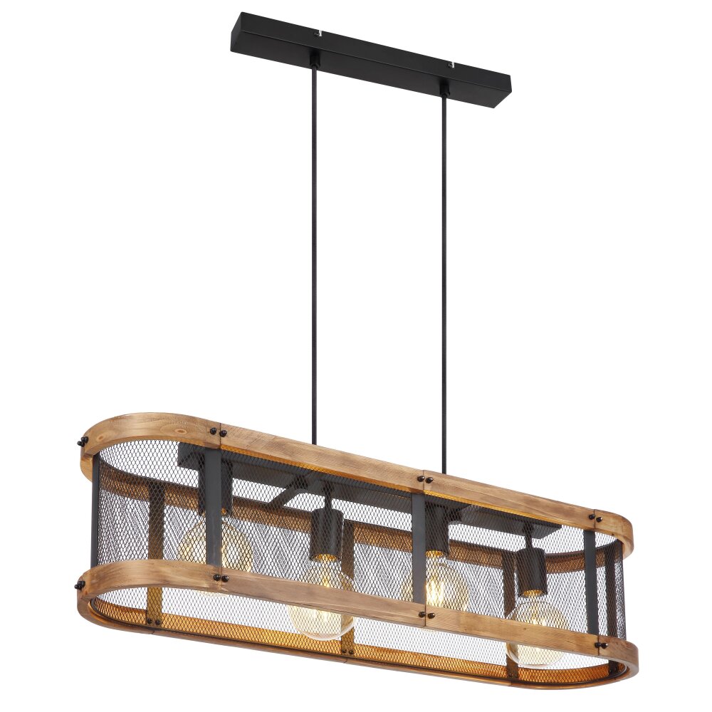 Suspension Globo JEANIE Bois foncé, Noir, 4 lumières main product photo