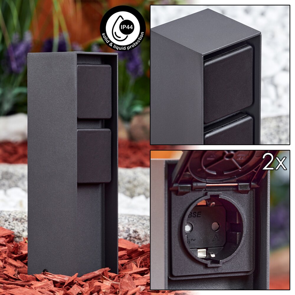 Prises électriques d\'extérieur Reigolil Anthracite, Noir main product photo