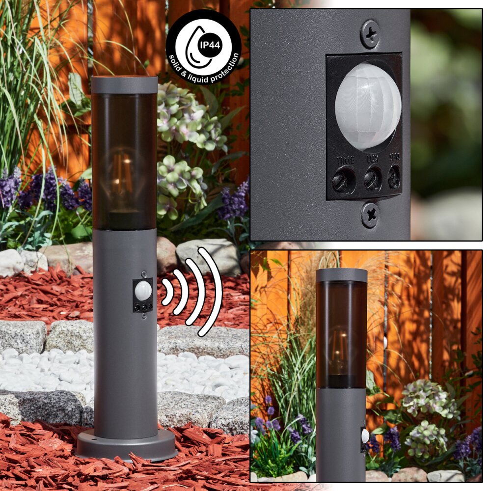 Borne lumineuse Gaborone Anthracite, 1 lumière, Détecteur de mouvement main product photo