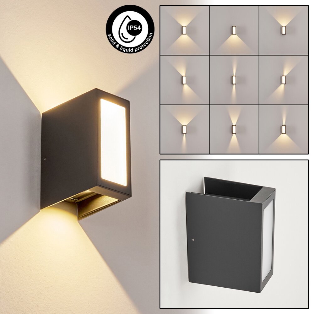 Applique murale d'extérieur Hoods LED Anthracite, 3 lumières main product photo