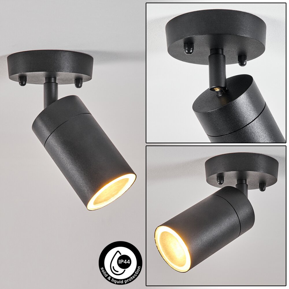 plafonnier extérieur Bessiebelle Noir, Blanc, 1 lumière main product photo