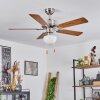 Ventilateur de plafond  Apiao Brun, Couleur bois, Argenté, 1 lumière