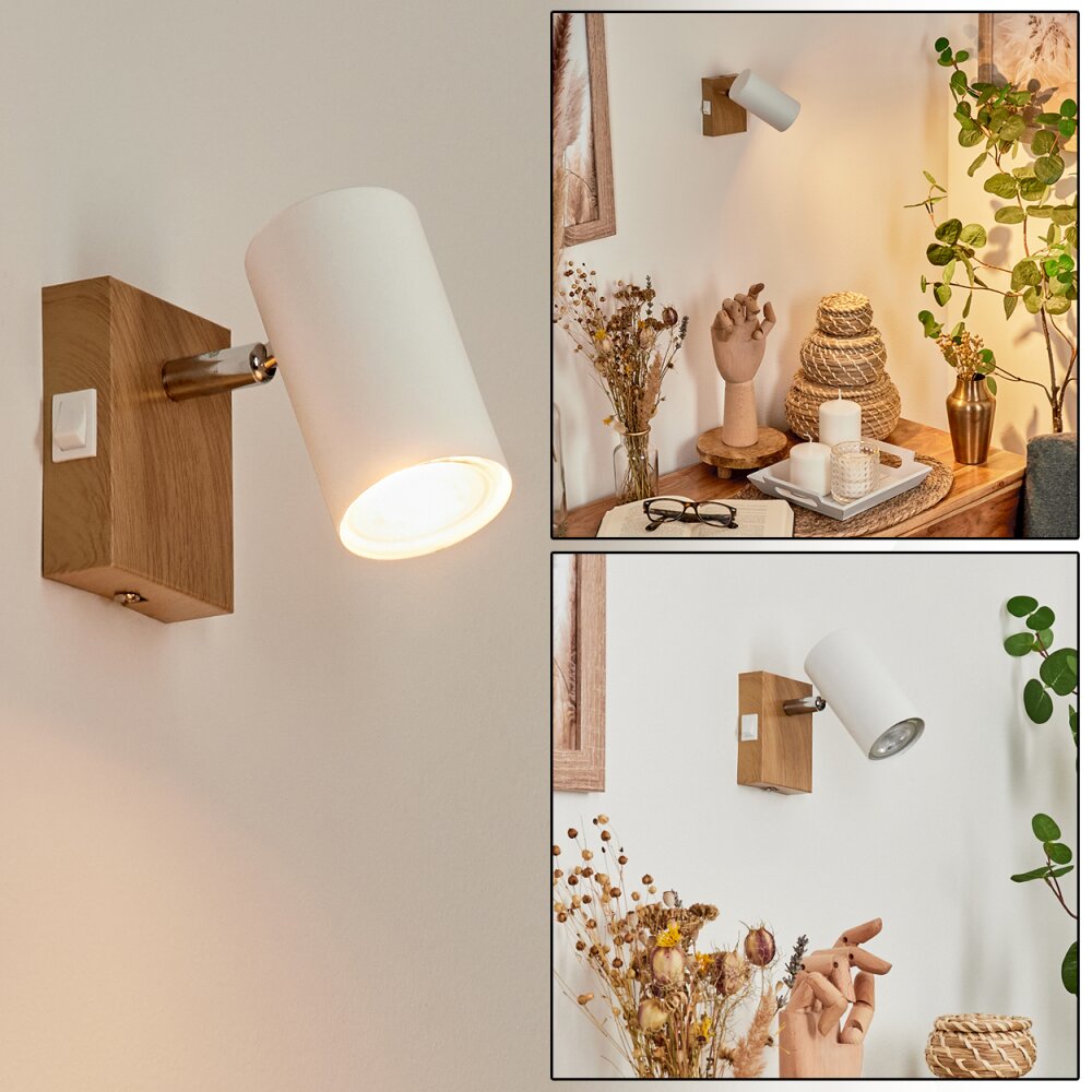 Applique murale Javel Chrome, Couleur bois, Écru, 1 lumière main product photo