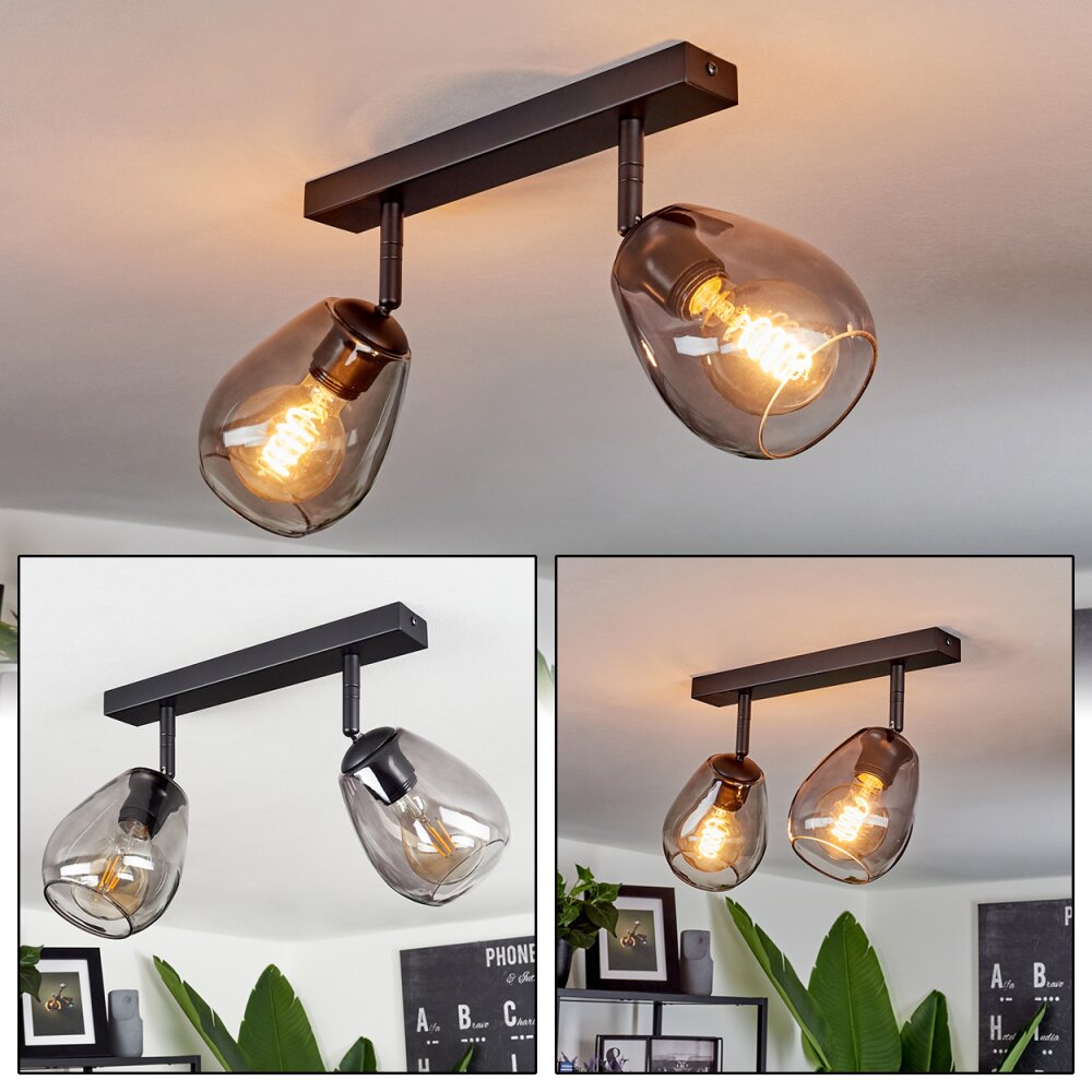 Plafonnier Chaiguao Noir, 2 lumières main product photo