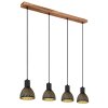 Suspension Globo LENNA Couleur bois, 4 lumières