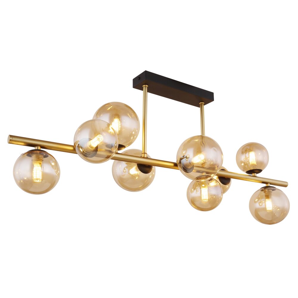 Plafonnier Globo RIHA LED Laiton, Noir, 9 lumières main product photo