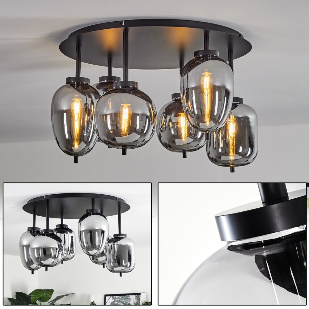 Plafonnier Verbania Noir, 6 lumières main product photo