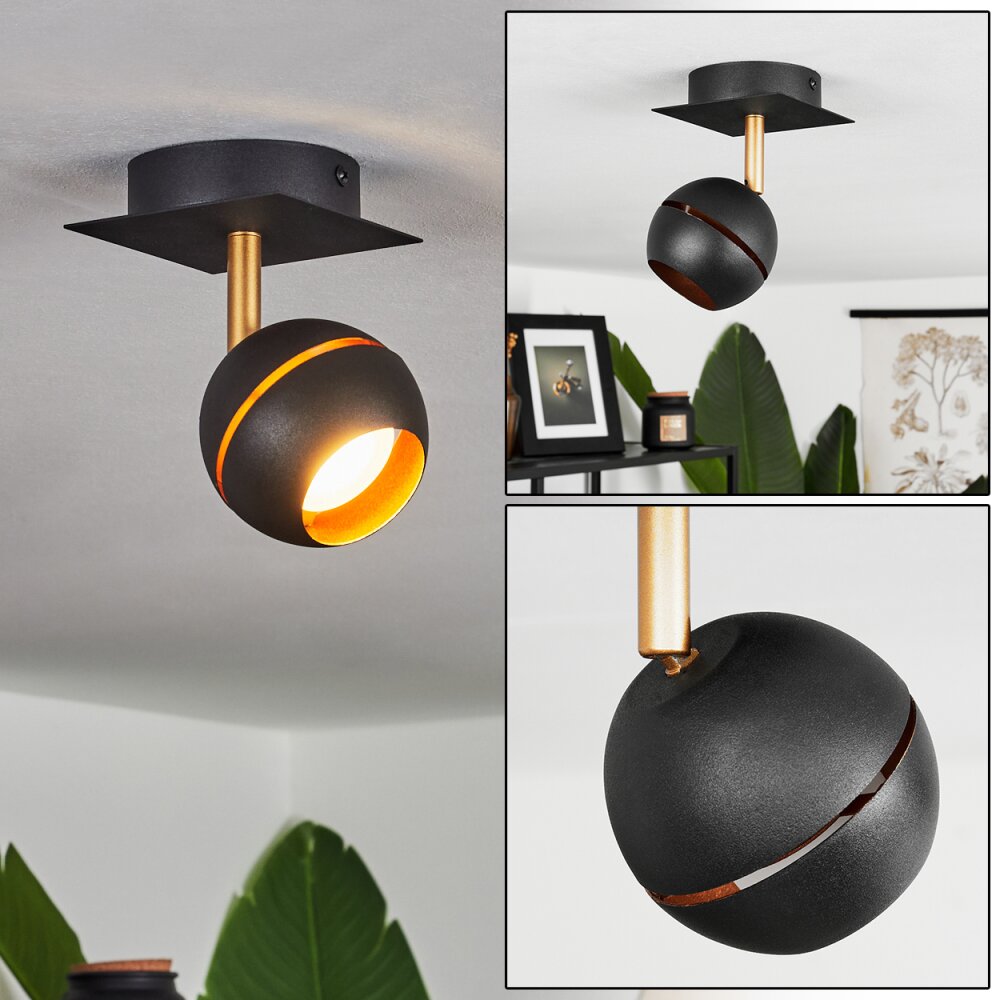 Plafonnier Tome LED Laiton, Noir, 1 lumière main product photo
