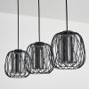 Suspension  Saitoco Noir, 3 lumières