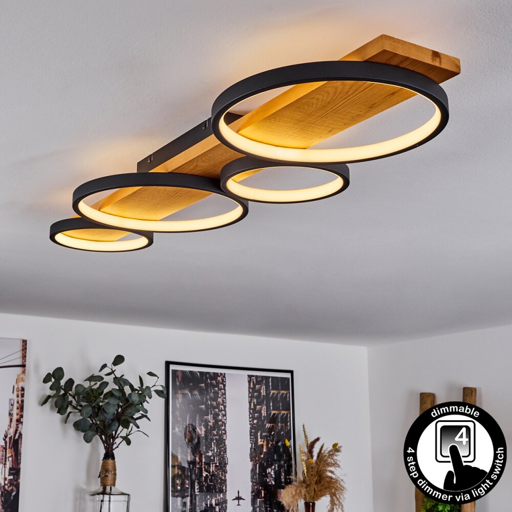 Plafonnier Rodekro LED Bois clair, Noir, 1 lumière main product photo