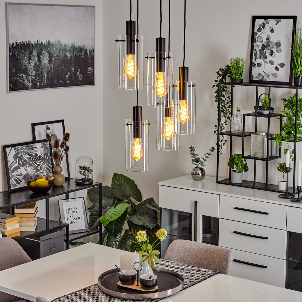 Suspension Miaqui Noir, 5 lumières main product photo