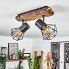 Plafonnier  Bardhaman Bois clair, Couleur bois, Noir, 2 lumières