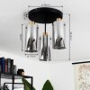 Plafonnier  Vaurois Laiton, Noir, 3 lumières