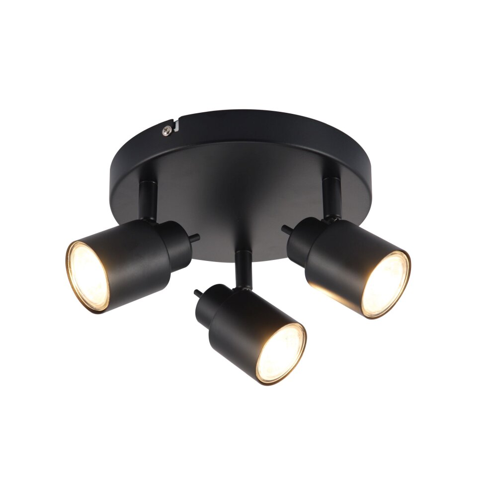 Plafonnier Brilliant Andres LED Noir, 3 lumières main product photo