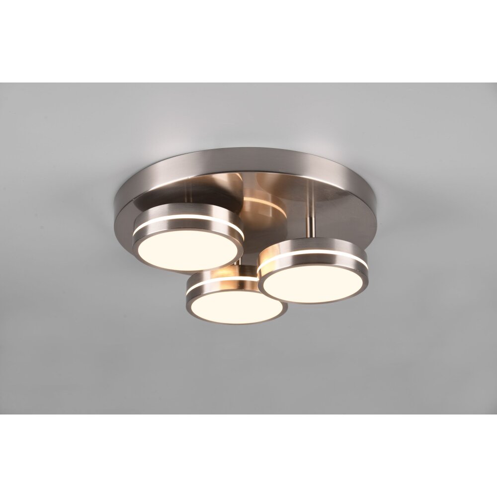 Plafonnier Trio Franklin LED Nickel mat, 3 lumières main product photo