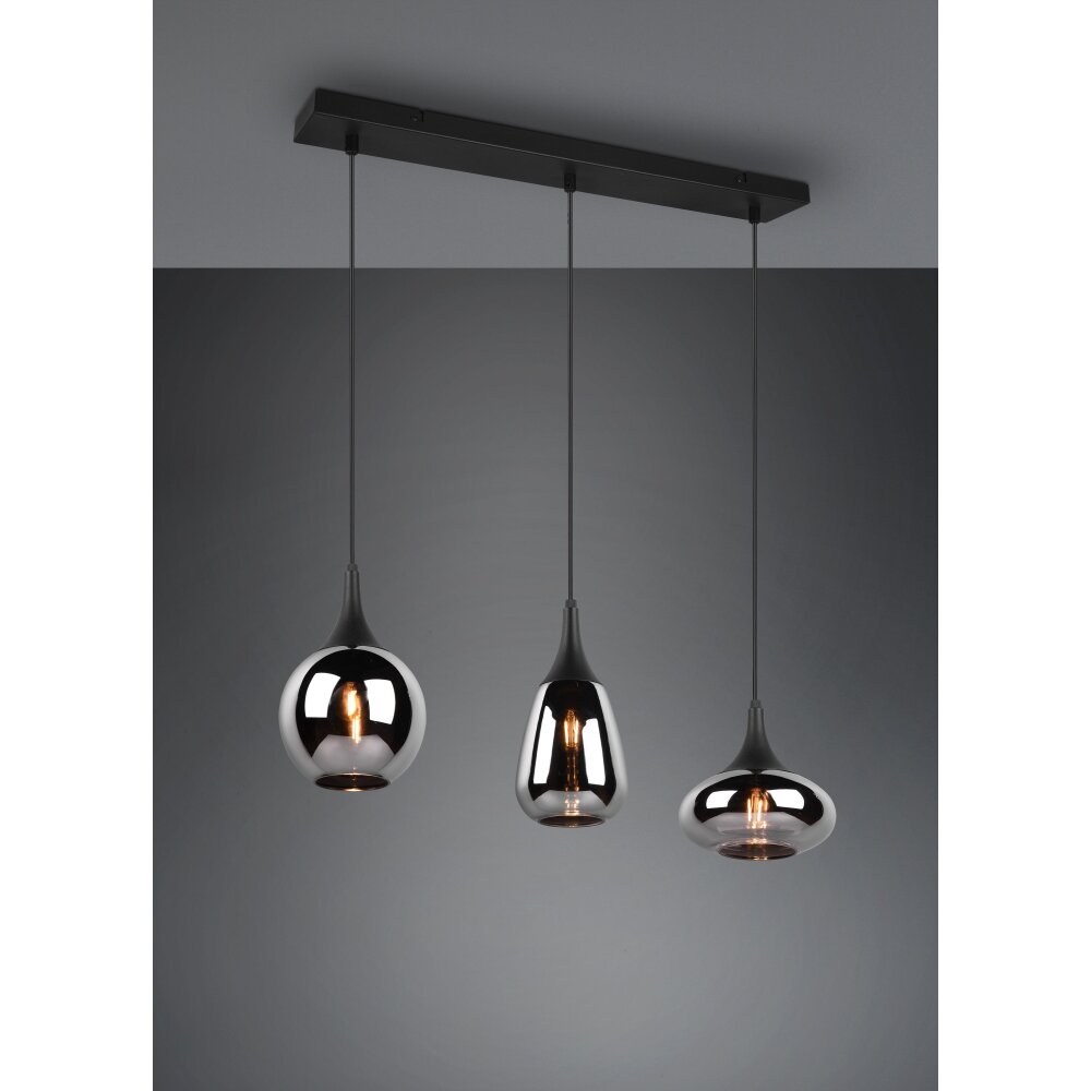Suspension Trio Lumina Noir, 3 lumières main product photo