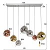 Suspension  Stellar Anthracite, 7 lumières
