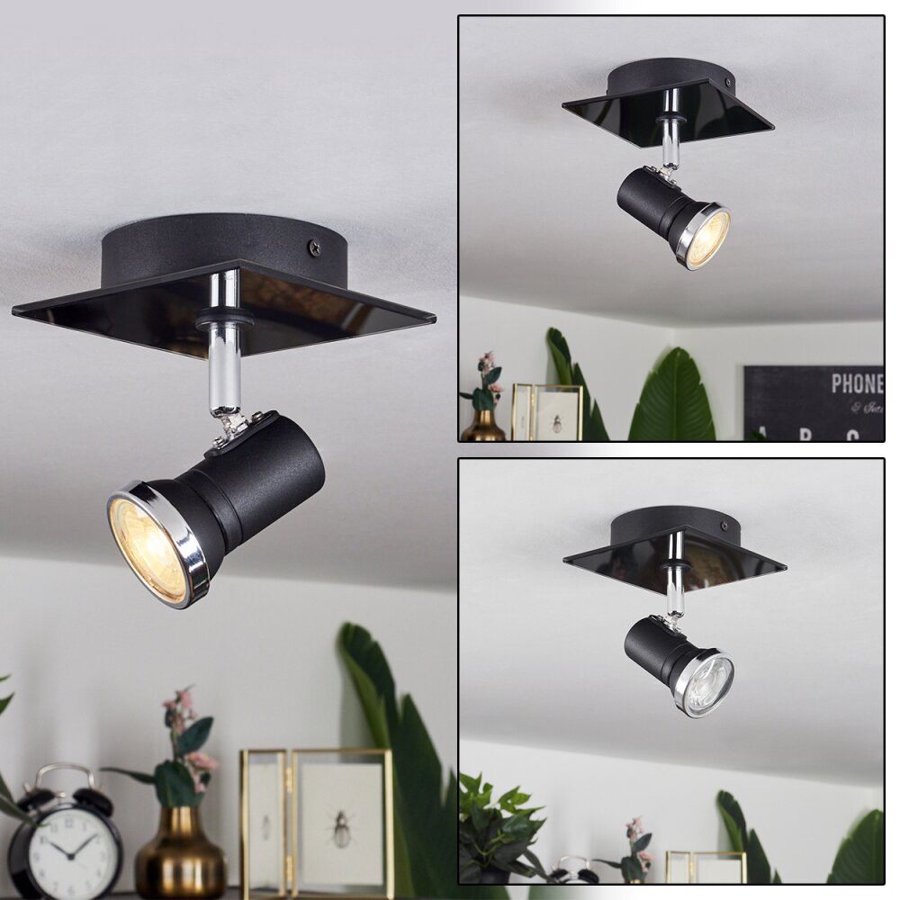 Plafonnier Lanrigan LED Chrome, Noir, 1 lumière main product photo
