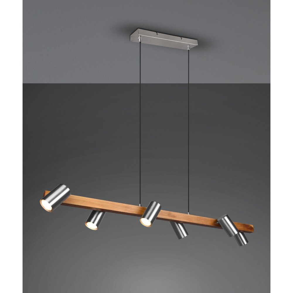 Suspension Trio Marley Écru, Nickel mat, 6 lumières main product photo