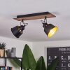 Plafonnier  Safari Chrome, Bois foncé, Noir, 2 lumières