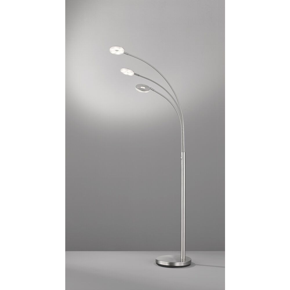 Lampadaire Fischer & Honsel Dent LED Nickel mat, 3 lumières main product photo