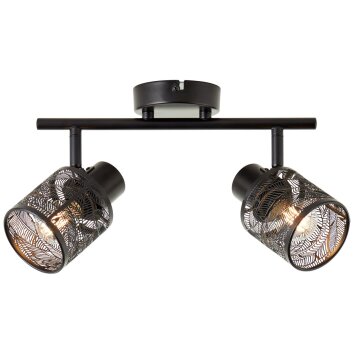 Plafonnier Brilliant Bano Noir, 2 lumières