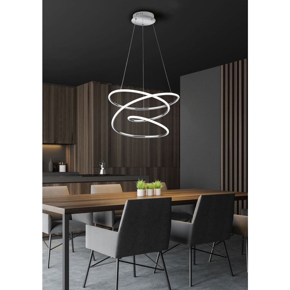 Suspension Reality Bologna LED Chrome, 1 lumière main product photo