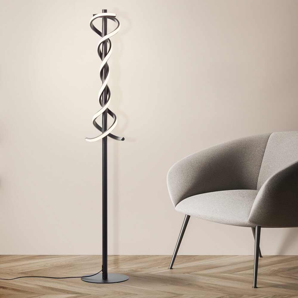 Lampadaire Brilliant Amalie LED Noir, 1 lumière main product photo