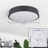 Plafonnier  Samaira LED Noir, 1 lumière