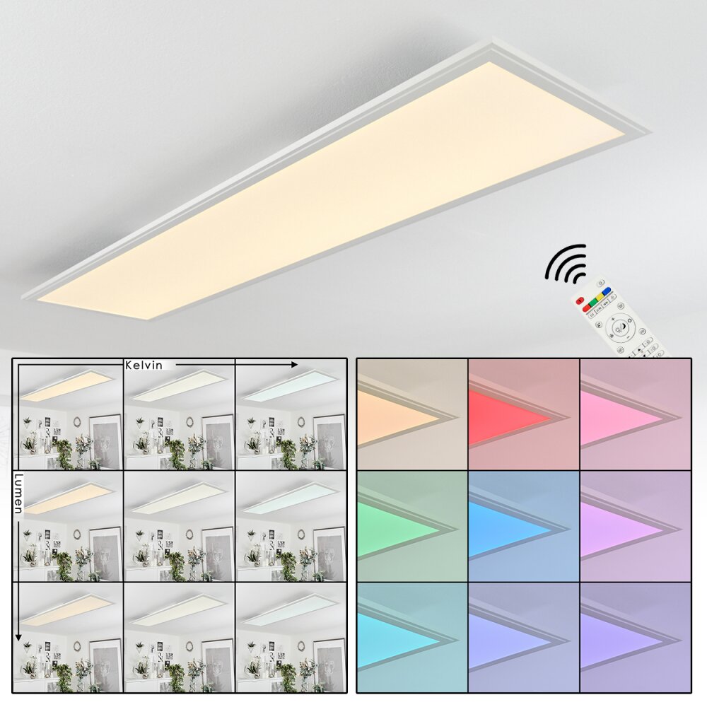 Plafonnier Montalba LED Blanc, 1 lumière, Télécommandes, Changeur de couleurs main product photo
