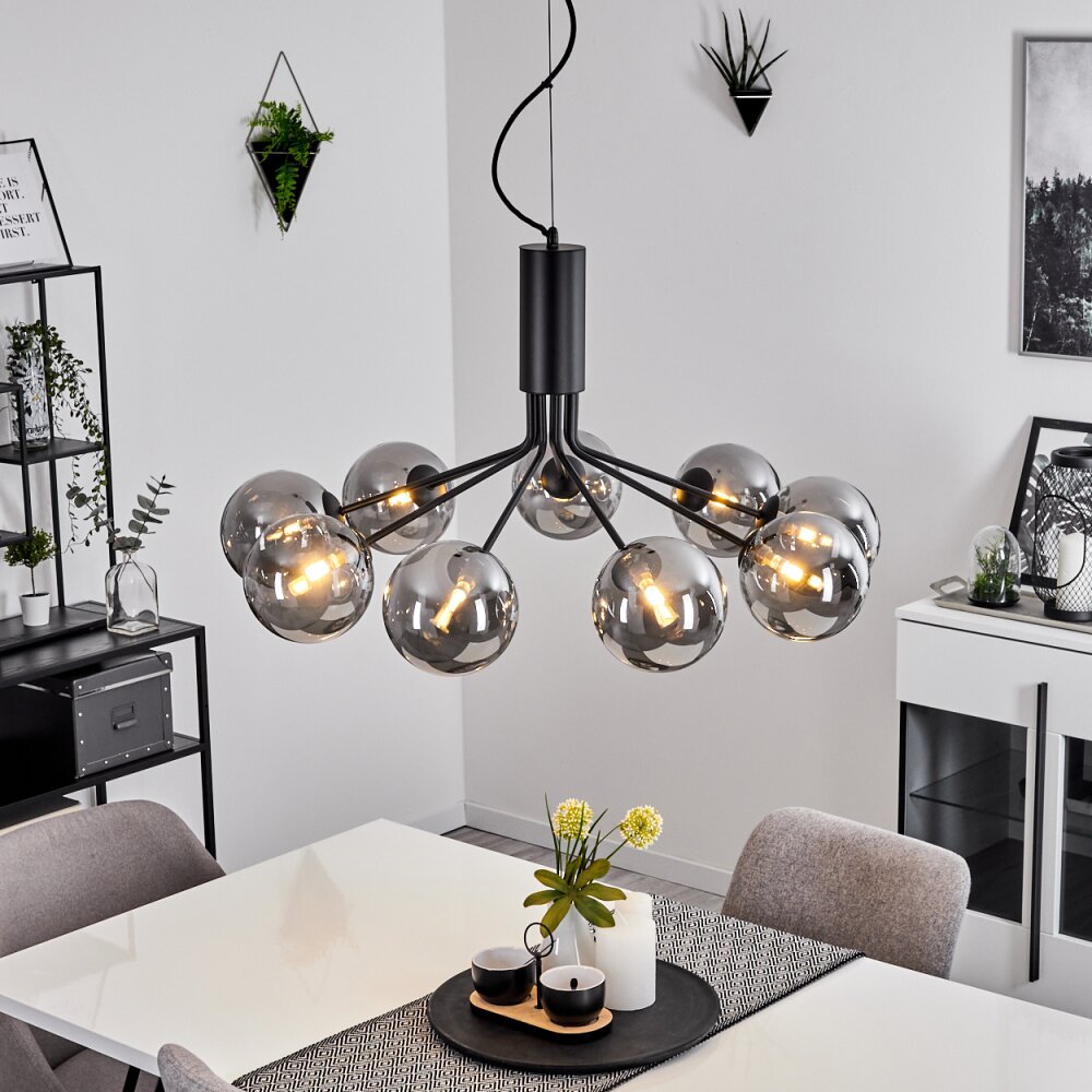 Suspension Remaisnil Noir, 9 lumières main product photo
